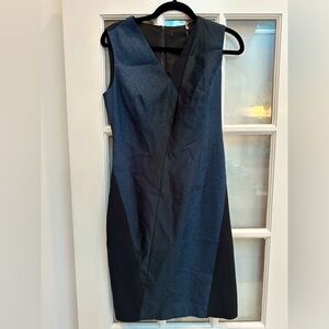 Elie Tahari Adine Shift Dress Metallic Virgin Wool Cocktail Party Size 2 XS NWT